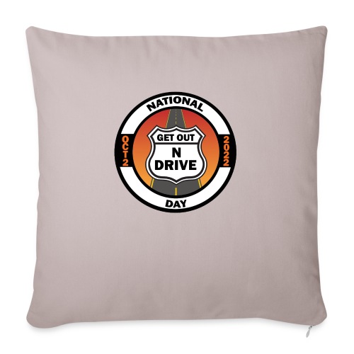 National Get Out N Drive Day Official Event Merch - Throw Pillow Cover 17.5” x 17.5”