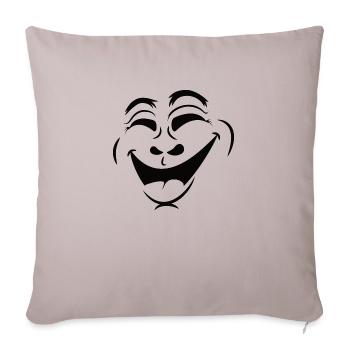 Bursting with Joy funny - Throw Pillow Cover 17.5” x 17.5” - light taupe - Front