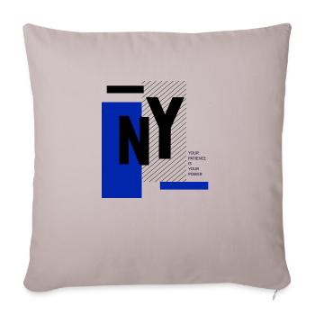 ny - Throw Pillow Cover 17.5” x 17.5” - light taupe - Front
