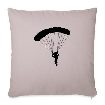 Parachute Silhouette 3 - Throw Pillow Cover 17.5” x 17.5” - light taupe - Front