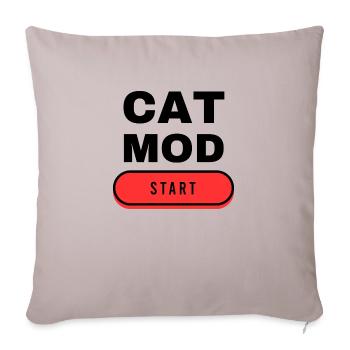 Cat Mod Start - Throw Pillow Cover 17.5” x 17.5” - light taupe - Front
