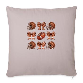 Coquette Bows American Football Bows Aesthetic Tha - Throw Pillow Cover 17.5” x 17.5” - light taupe - Front