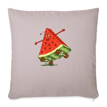 Watermelon Skate - Throw Pillow Cover 17.5” x 17.5” - light taupe - Front