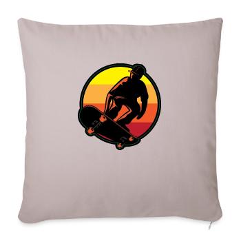 Skate And Color - Throw Pillow Cover 17.5” x 17.5” - light taupe - Front