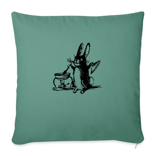 Cute Bunny Rabbit Cooking - Throw Pillow Cover 17.5” x 17.5”