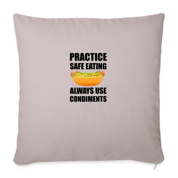 Safe Eating Use Condiment - Throw Pillow Cover 17.5” x 17.5” - light taupe - Front