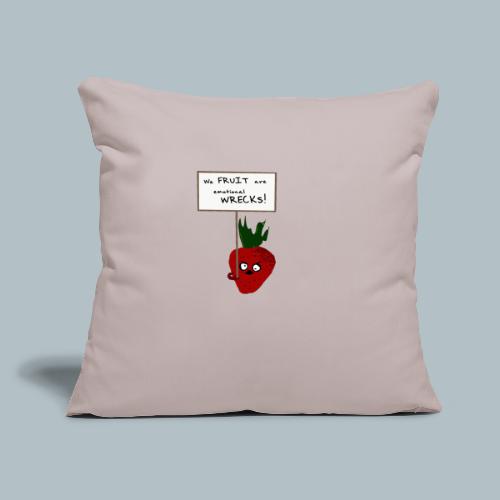 Strawberry Protesting Vegans - Throw Pillow Cover 17.5” x 17.5”