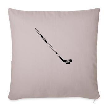 Hockey stick puck - Throw Pillow Cover 17.5” x 17.5” - light taupe - Front