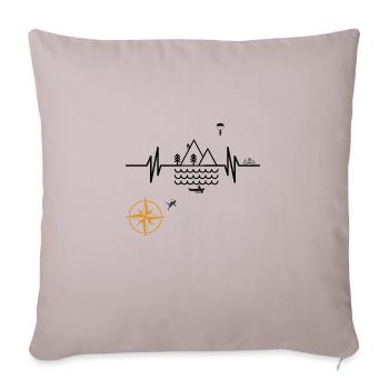 Off the path (Black) - Throw Pillow Cover 17.5” x 17.5” - light taupe - Front