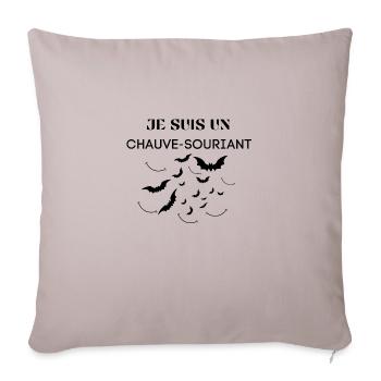 Je suis un chauve-souriant - T-shirt chauve - Throw Pillow Cover 17.5” x 17.5” - light taupe - Front