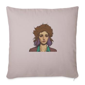 Stoner Girl - Throw Pillow Cover 17.5” x 17.5” - light taupe - Front