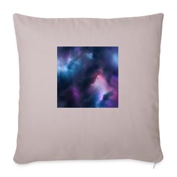 Galaxy nebula abstract design - Throw Pillow Cover 17.5” x 17.5” - light taupe - Front