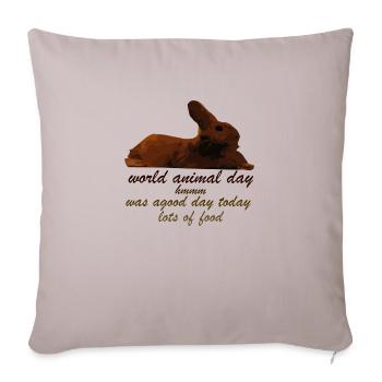 world animal day hmmm was agood day today - Throw Pillow Cover 17.5” x 17.5” - light taupe - Front