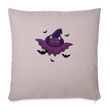 Bat Cat - Throw Pillow Cover 17.5” x 17.5” - light taupe - Front