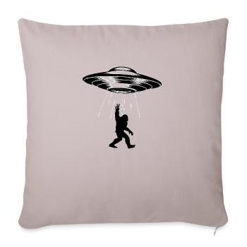 UFO BIGFOOT - Throw Pillow Cover 17.5” x 17.5” - light taupe - Front