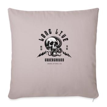 Long Live - Underground Snake Apparel Co - Throw Pillow Cover 17.5” x 17.5” - light taupe - Front
