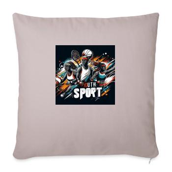 Tennis challenge - Throw Pillow Cover 17.5” x 17.5” - light taupe - Front