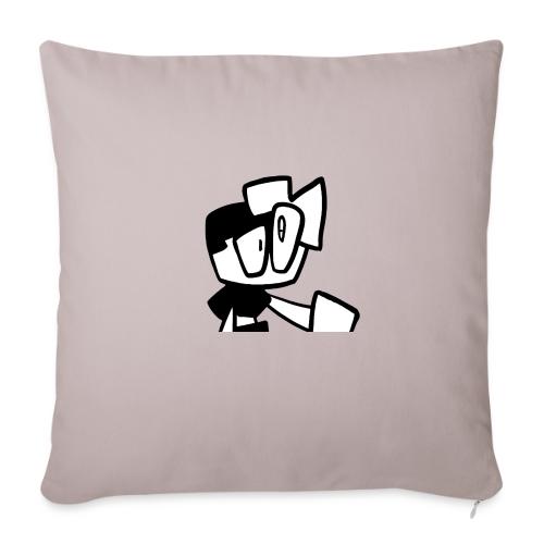 black and white toshboi - Throw Pillow Cover 17.5” x 17.5”