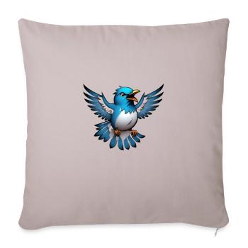 Twitter - Throw Pillow Cover 17.5” x 17.5” - light taupe - Front