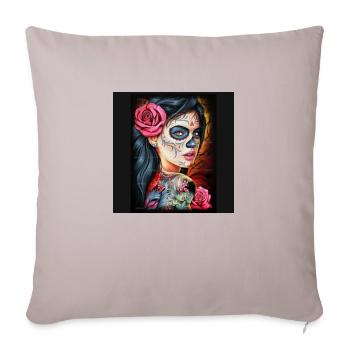 Halloween celebration - Throw Pillow Cover 17.5” x 17.5” - light taupe - Front