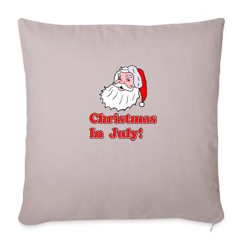 Christmas in July - Throw Pillow Cover 17.5” x 17.5” - light taupe - Front
