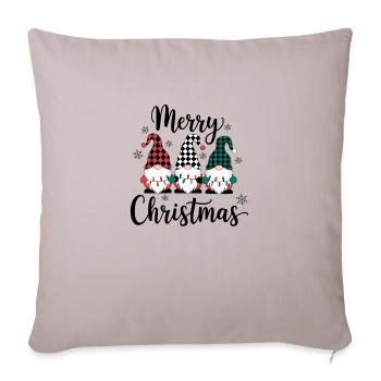 Merry Christmas, Christmas Vintage, Christmas - Throw Pillow Cover 17.5” x 17.5” - light taupe - Front