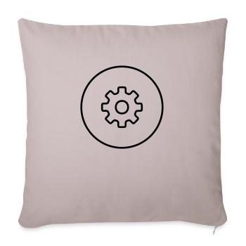 Gear Symbol - Throw Pillow Cover 17.5” x 17.5” - light taupe - Front