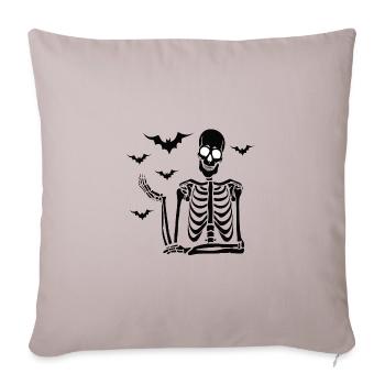 Bat Lover - Throw Pillow Cover 17.5” x 17.5” - light taupe - Front