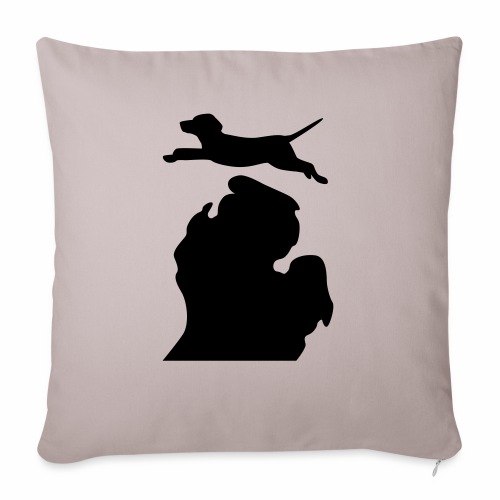 labrador retriever Bark Michigan - Throw Pillow Cover 17.5” x 17.5”