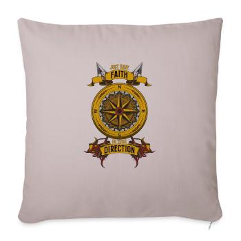 Direction - Throw Pillow Cover 17.5” x 17.5” - light taupe - Front