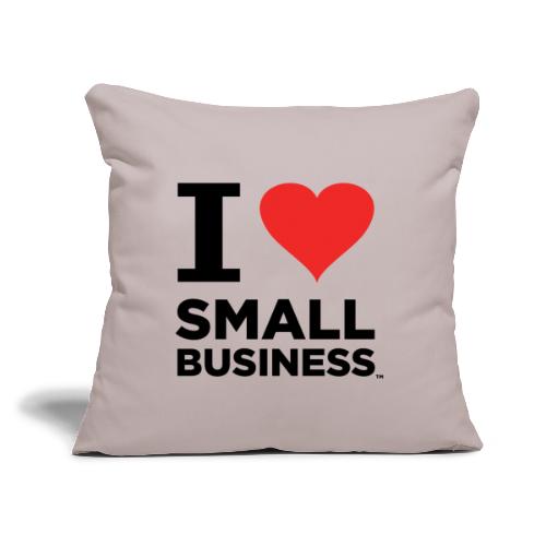 I Heart Small Business (Black & Red) - Throw Pillow Cover 17.5” x 17.5”