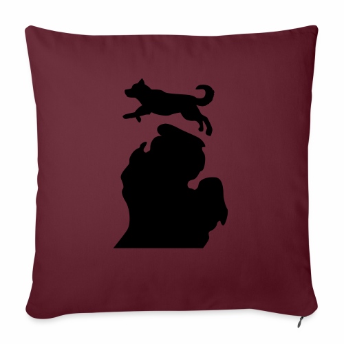 Bark Michigan Husky - Michigan Tech Colors - Throw Pillow Cover 17.5” x 17.5”