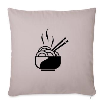 noodle soup chopsticks sushi asian food meal gift - Throw Pillow Cover 17.5” x 17.5” - light taupe - Front