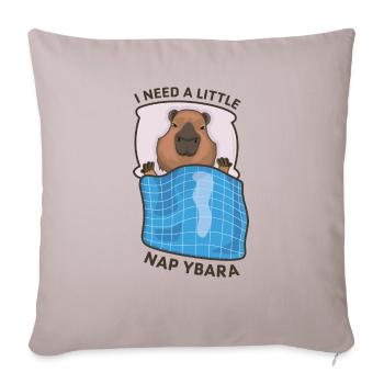 I Need A Little Napybara Sleeping Capybara Funny - Throw Pillow Cover 17.5” x 17.5” - light taupe - Front