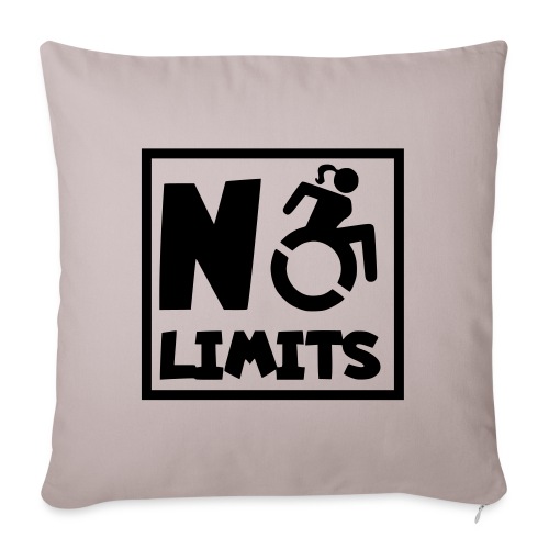 No limits for this female wheelchair user - Throw Pillow Cover 17.5” x 17.5”