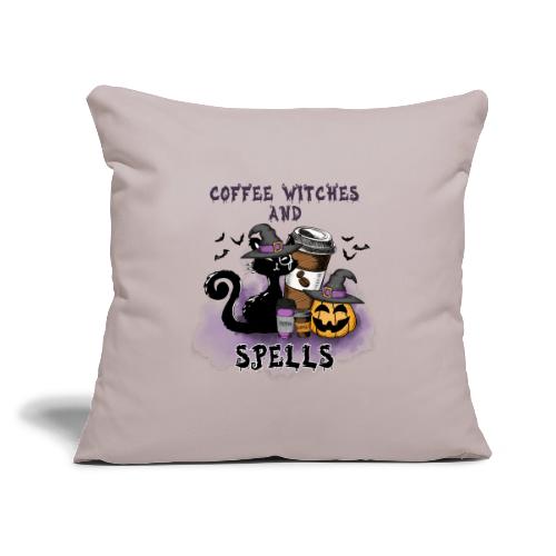 Coffee, Witches & Spells - Throw Pillow Cover 17.5” x 17.5”