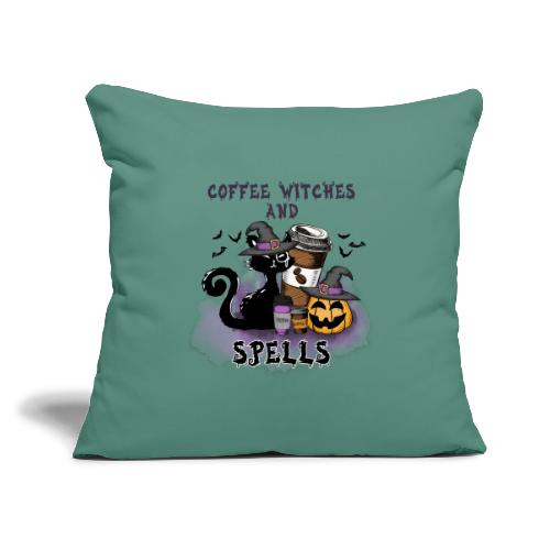 Coffee, Witches & Spells - Throw Pillow Cover 17.5” x 17.5”