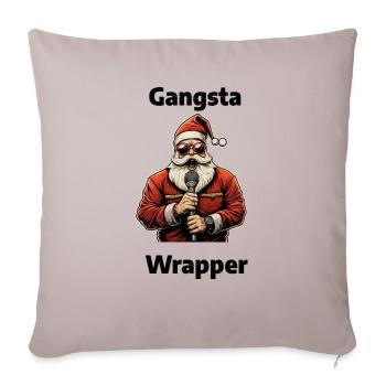 Gansta Wrapper - Throw Pillow Cover 17.5” x 17.5” - light taupe - Front