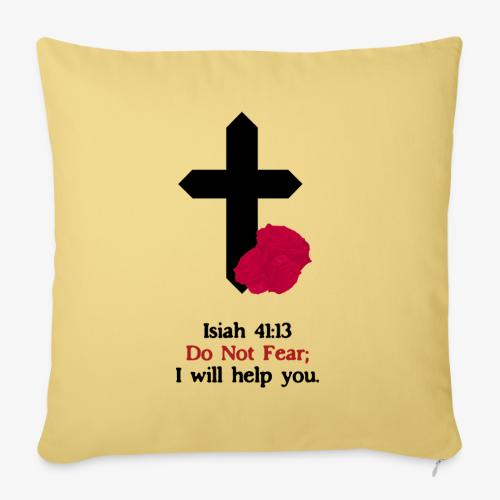 Cross With Quote - Throw Pillow Cover 17.5” x 17.5”