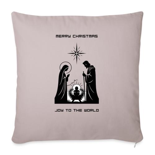 Joy to the World T-Shirt | Minimalist Nativity - Throw Pillow Cover 17.5” x 17.5”