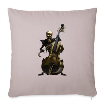 Happy Halloween Spiritual Cello Player! - Throw Pillow Cover 17.5” x 17.5” - light taupe - Front