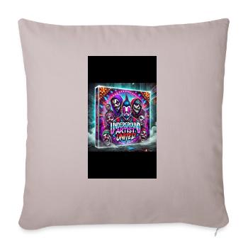 Underground Artist United Merch - Throw Pillow Cover 17.5” x 17.5” - light taupe - Front
