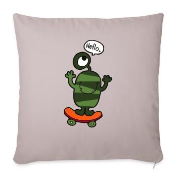 Green Monster - Throw Pillow Cover 17.5” x 17.5” - light taupe - Front