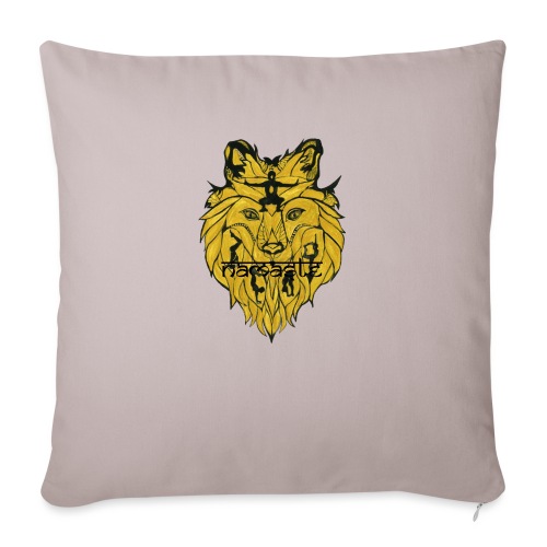Wolf Yoga Face Gold - Throw Pillow Cover 17.5” x 17.5”