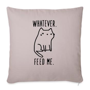 Whatever Feed Me Funny - Throw Pillow Cover 17.5” x 17.5” - light taupe - Front