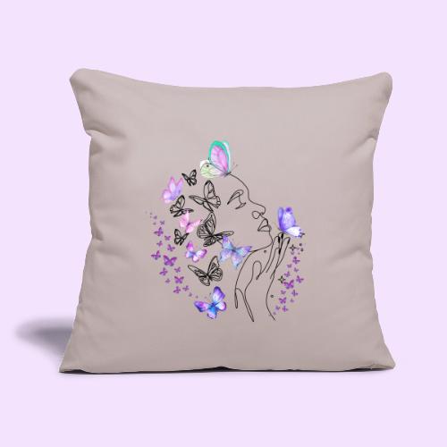 Dreamy Butterfly Goddess - Fairytale Design - Throw Pillow Cover 17.5” x 17.5”