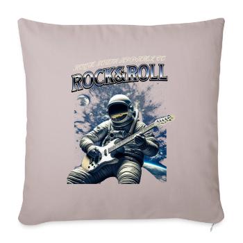 SPACE Guitarist - Throw Pillow Cover 17.5” x 17.5” - light taupe - Front