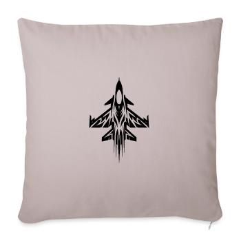 Tattoo Fighter Plane Model Airplane Model Airplane - Throw Pillow Cover 17.5” x 17.5” - light taupe - Front
