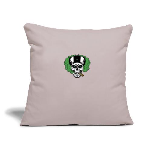 skull smoke cloud 2 - Throw Pillow Cover 17.5” x 17.5”