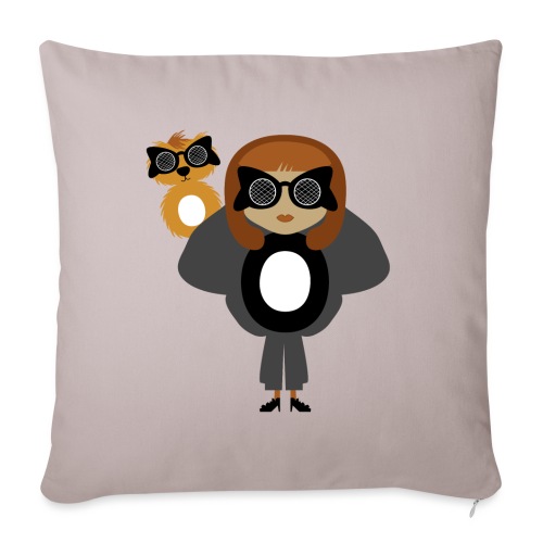 Alphabet letter O - Fashion Girl and Creature - Throw Pillow Cover 17.5” x 17.5”
